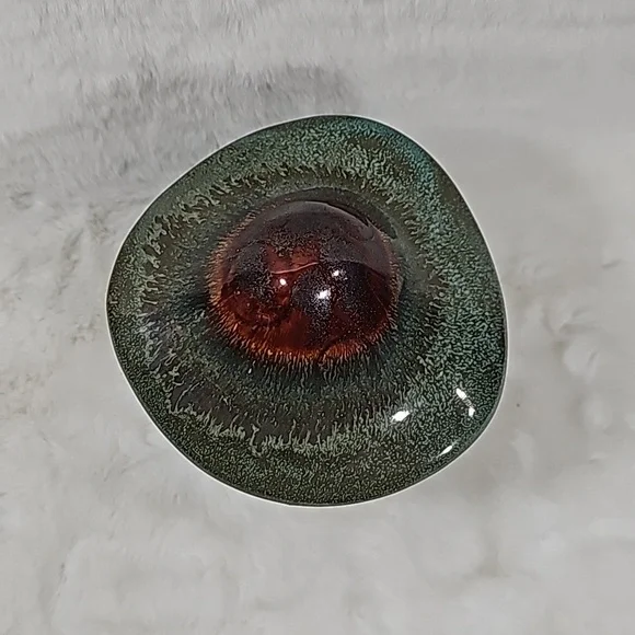 Ceramic Teal/Brown Decor Mushroom - Picture 2 of 4